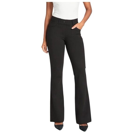 Betabrand Premium Dress pants Yoga Pull On Flare Bootcut Wide Leg Black XLP - Picture 2 of 12